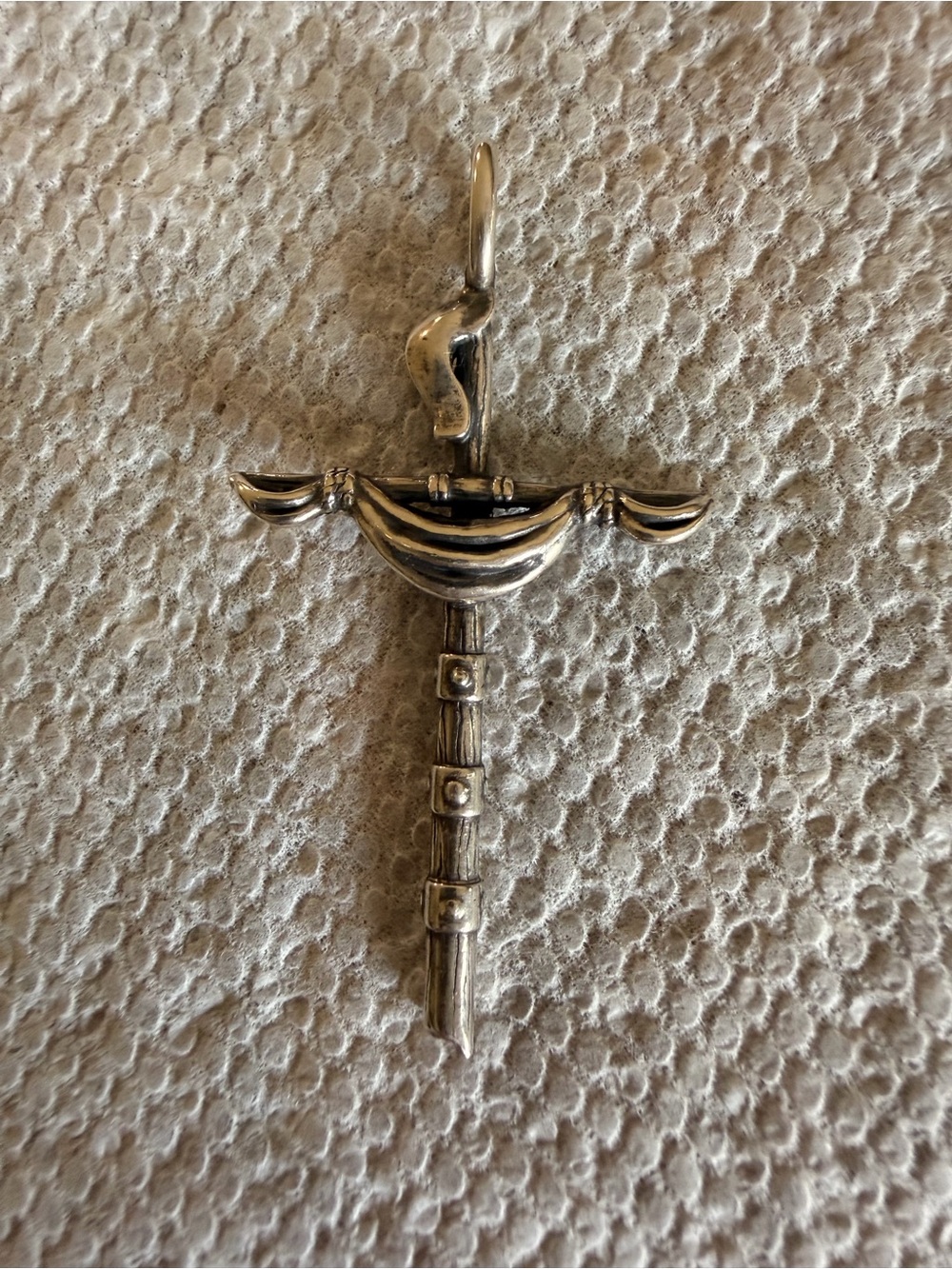 Sterling Silver Maritime “Broken Mast” Cross Pendant